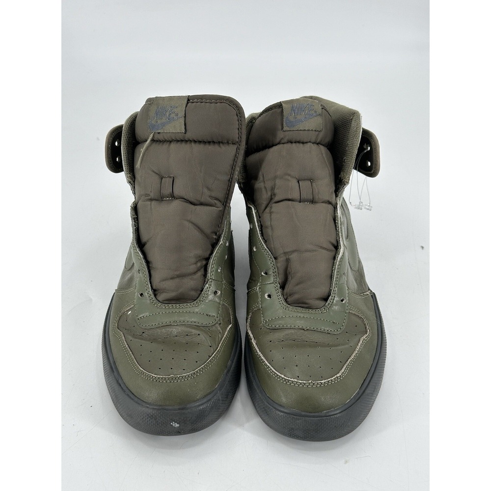 Nike‎ Big High AC Size 12 Green Leather Sneakers (NO LACES)